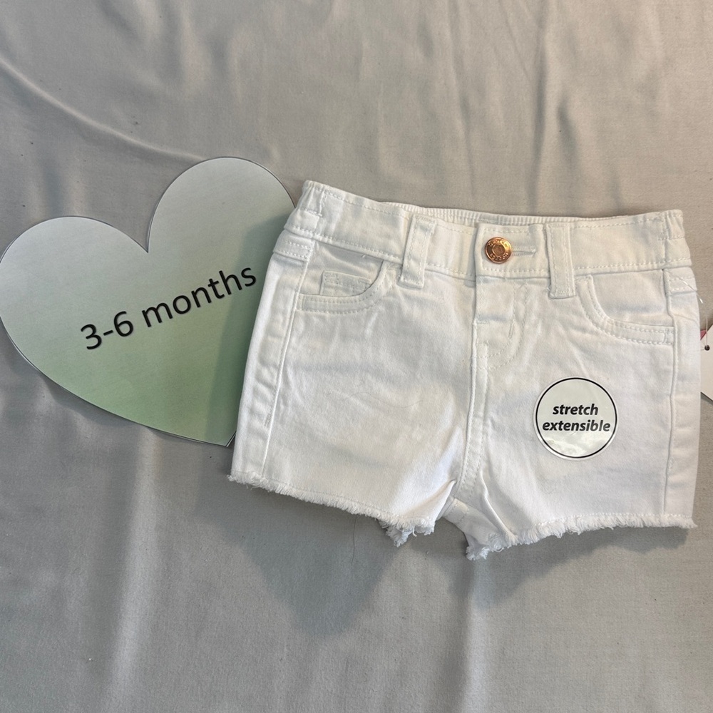 NWT - Baby white denim shorts - Size 3-6 months